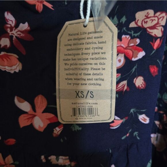 Natural Life Blue Floral Side Slit Maxi Dress - Picture 4 of 5